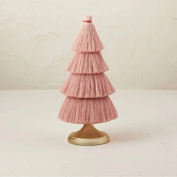 Opalhouse x Jungalow | New! 12" Blush Pink Tassel Fringe Christmas Tree Decor - Picture 3 of 8